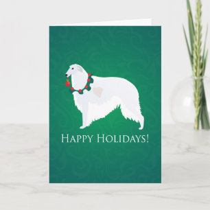 Borzoi Happy Holidays Design Feiertagskarte