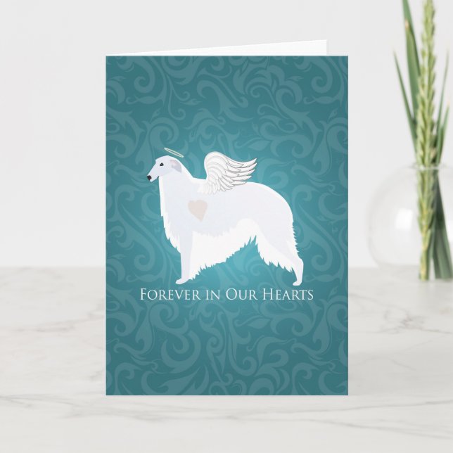 Borzoi-Haustier-Verlust-Beileids-Entwurf Karte (Vorderseite)
