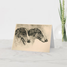 Borzoi Head Study Card Karte