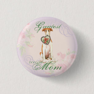 Borzoi Heart Mama Button