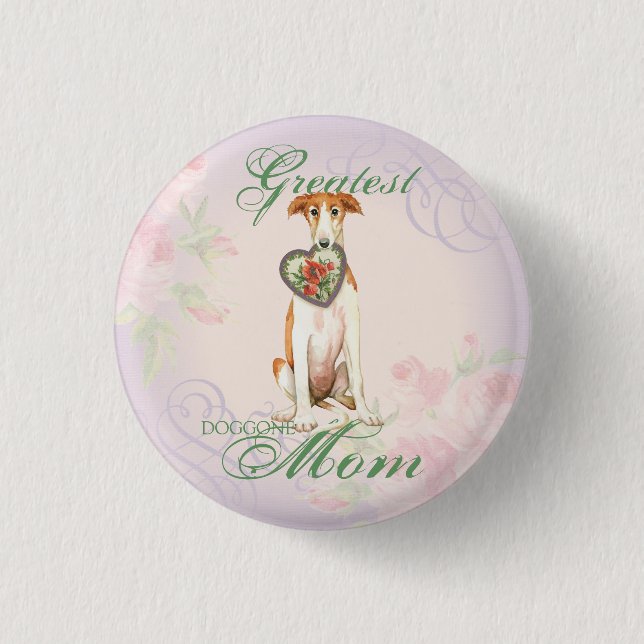 Borzoi Heart Mama Button (Vorderseite)