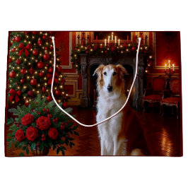 Borzoi Holiday  Große Geschenktüte