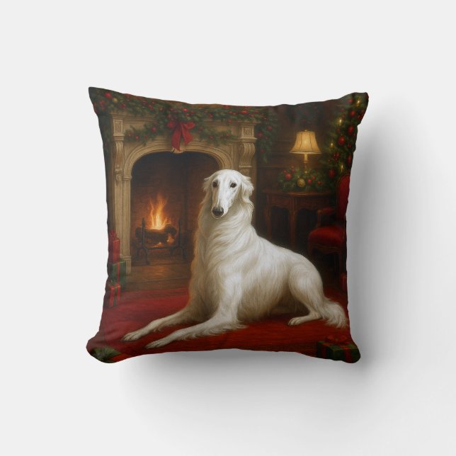 Borzoi Holiday  Kissen (Vorderseite)