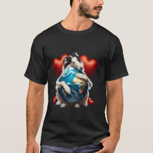 Borzoi Hund Erdtag Umarmung Liebe Besitzer umarmt T-Shirt