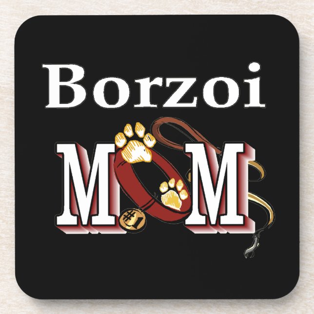 Borzoi Hund MAMA Untersetzer (Vorderseite)