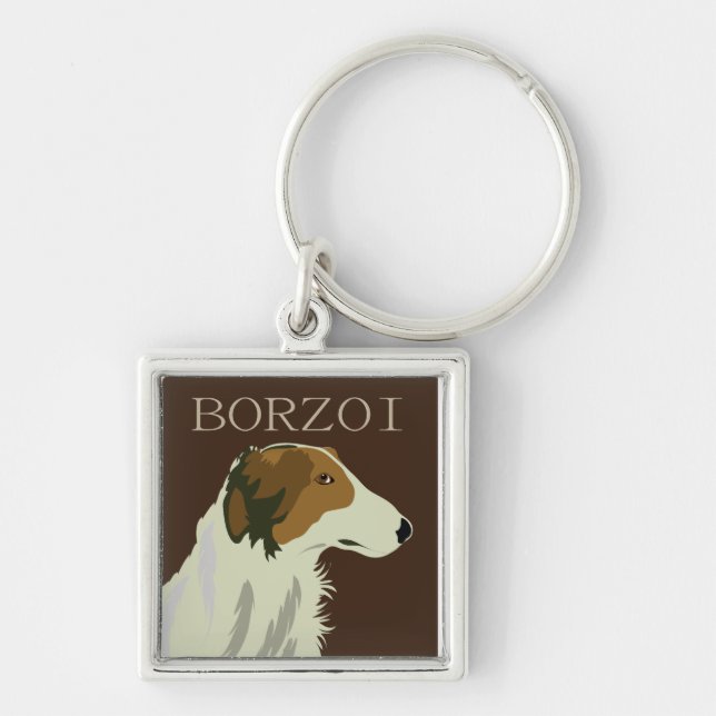 BORZOI Hund Schlüsselanhänger (Vorne)