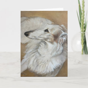 Borzoi-Hunde-Kunst-Grußkarte Karte