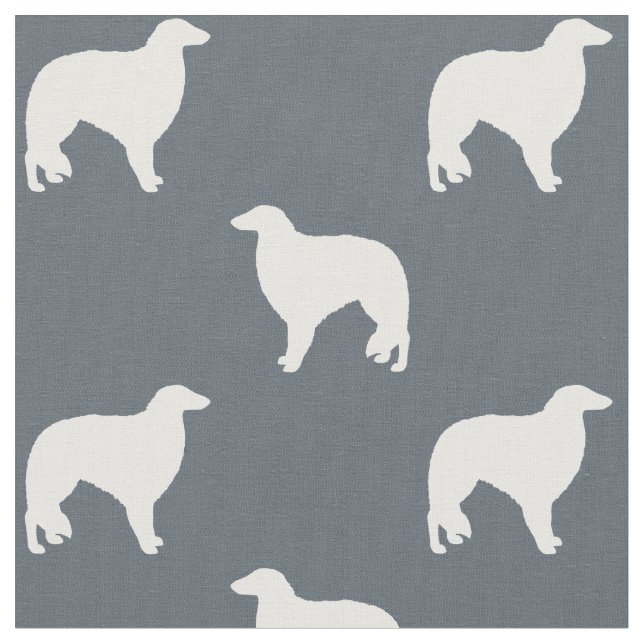 Borzoi Hunde Silhouetten Gemustert Stoff (Nahaufnahme)