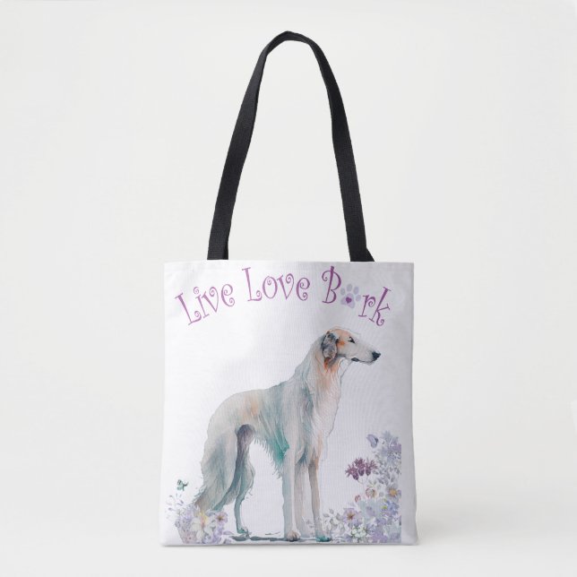 Borzoi-Hundemutter Blumenmuster (Vorderseite)