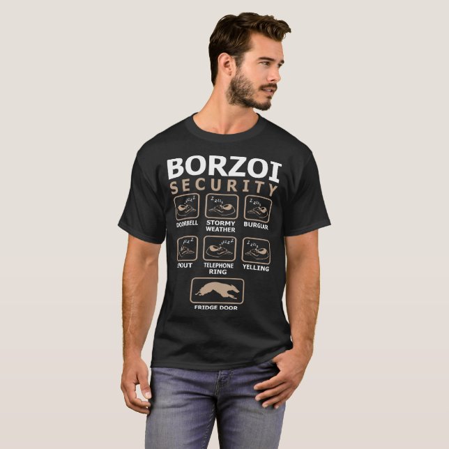 Borzoi-Hundesicherheit Pets Liebe-lustiges T-Shirt (Vorne ganz)
