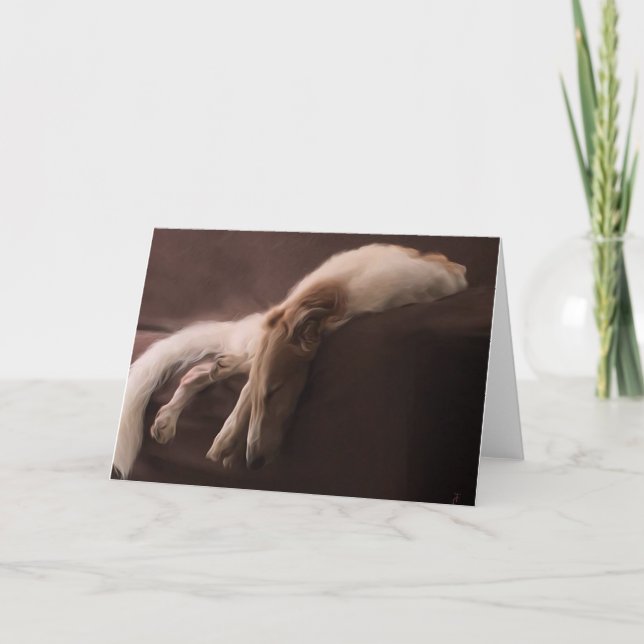 Borzoi im Gegenzug Ankündigung (Vorderseite)