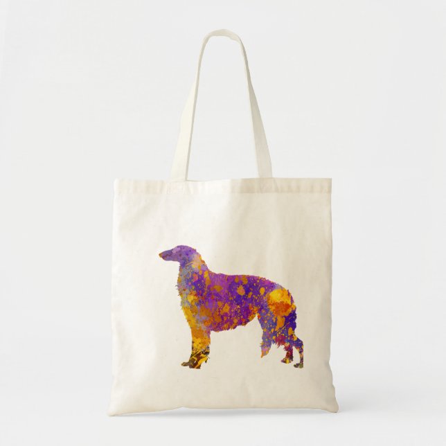 Borzoi im Watercolor Tragetasche (Vorne)