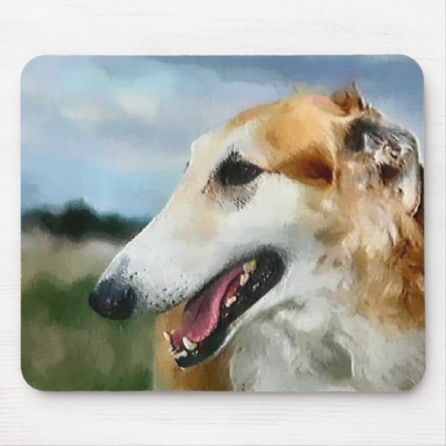 Borzoi Kunstgeschenke Mousepad (Vorne)