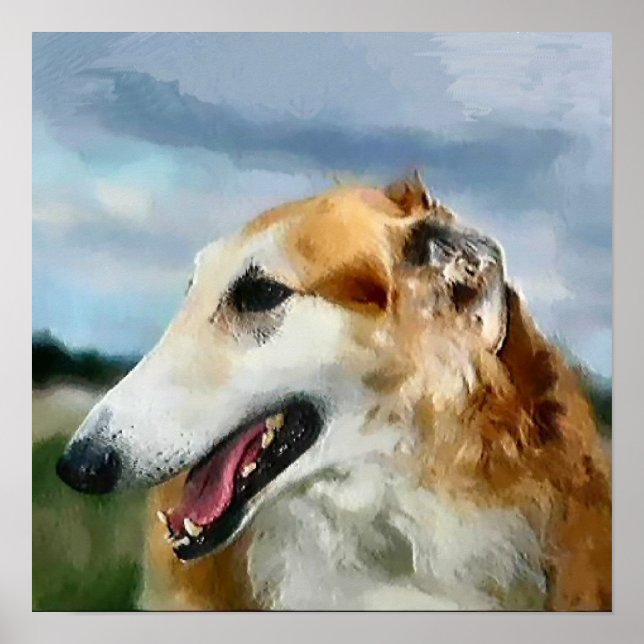 Borzoi Kunstgeschenke Poster (Vorne)