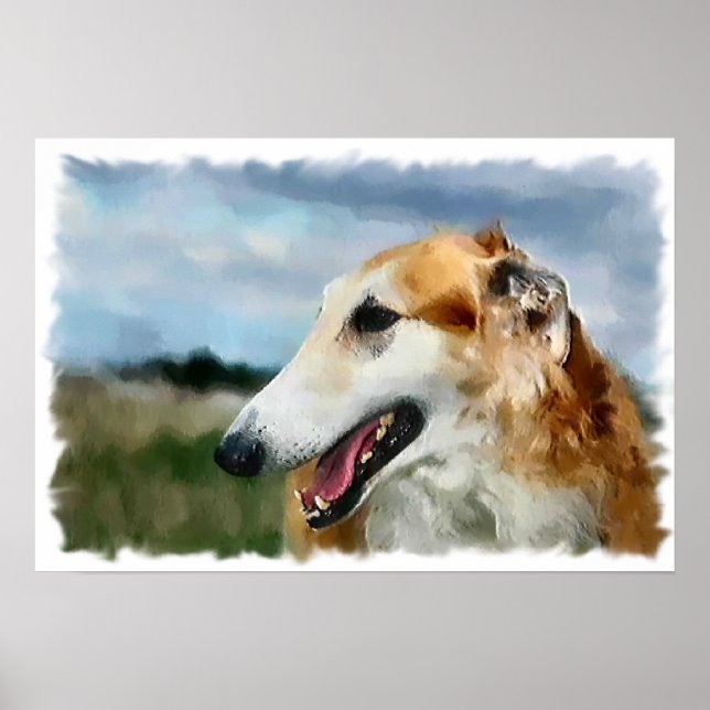 Borzoi Kunstgeschenke Poster (Vorne)