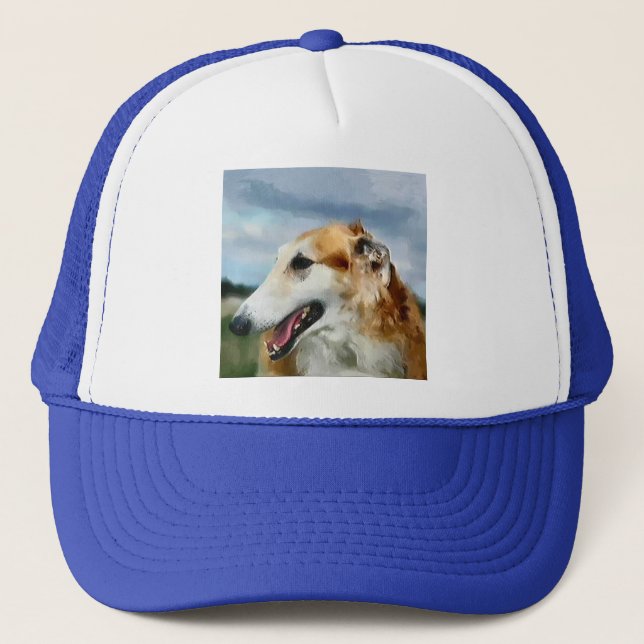 Borzoi Kunstgeschenke Truckerkappe (Vorderseite)
