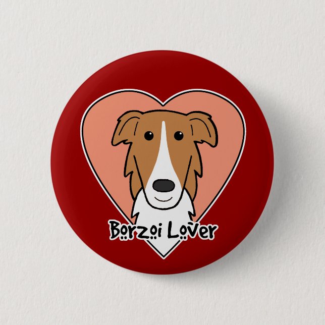 Borzoi-Liebhaber Button (Vorderseite)