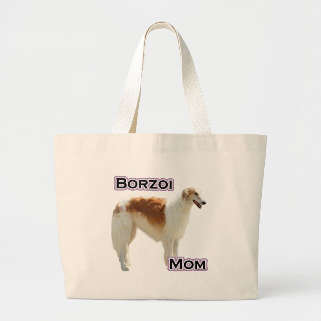 Borzoi-Mama 4 Jumbo Stoffbeutel (Vorne)