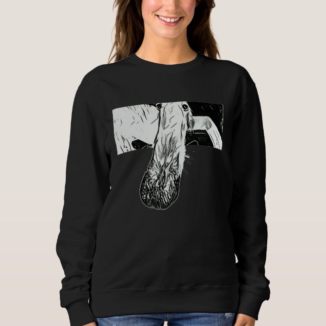 BORZOI MEME LONG NOSE DOG SWEATSHIRT (Vorderseite)