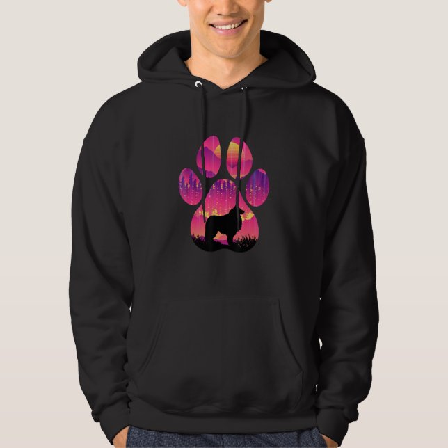 Borzoi Paw Mom Dad Dog  Women Men Hoodie (Vorderseite)