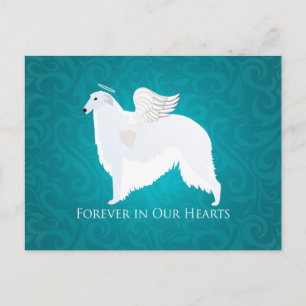 Borzoi Pet Loss Beileid Design Postkarte