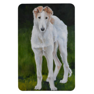 Borzoi Puppy Dog Art Magnet