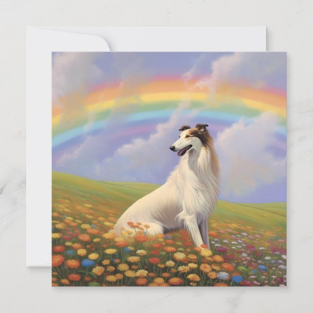 Borzoi Rainbow Bridge Individuelle Name Dog Memori (Vorderseite)