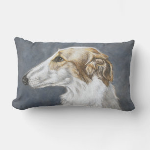 Borzoi Russian Woldhound Dog Art Pillow Lendenkissen