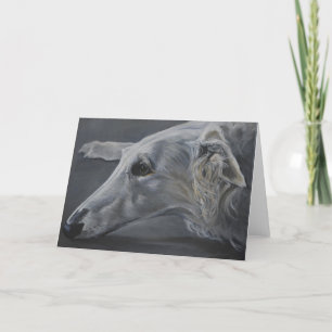 Borzoi Russian Wolfhound Dog Art Greeting Card Karte