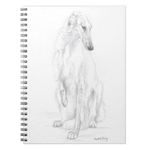 Borzoi Russian Wolfhound Dog Art Notebook Notizblock