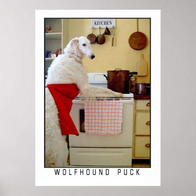 Borzoi Russian Wolfhound "Wolfhound Puck" Dog Poster (Vorne)