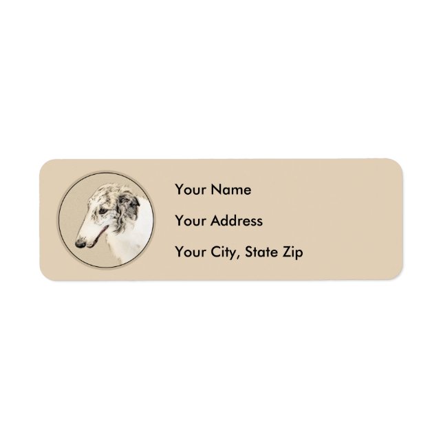 Borzoi (Silber Brindle) Malerei Original Dog Art (Vorne)