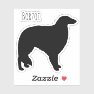 Borzoi-Silhouette Cool Hundefutter Vinyl Sticker
