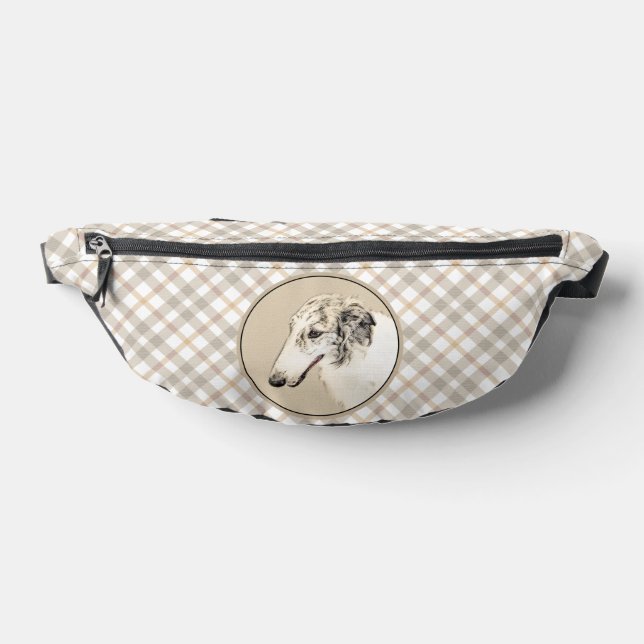 Borzoi Silver Brindle Malerei Wolfhound Dog Art Bauchtasche (Ablage )