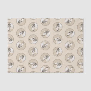 Borzoi Silver Brindle Malerei Wolfhound Dog Art Seidenpapier