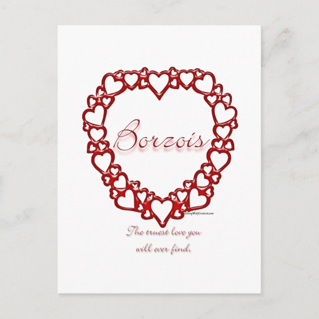 Borzoi True Love Postkarte (Vorderseite)