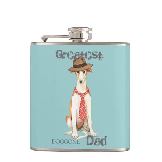 Borzoi-Vater Flachmann (Vorderseite)