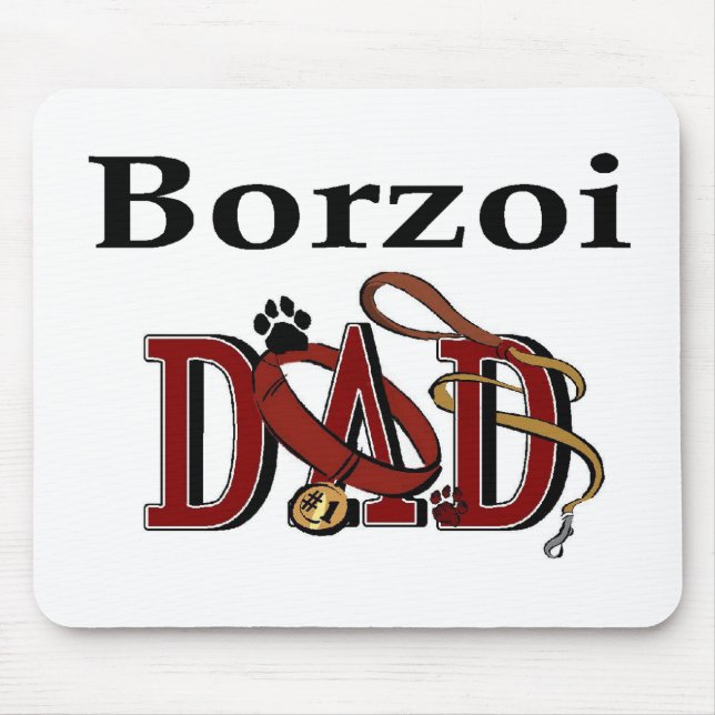 Borzoi Vater Geschenke Mousepad (Vorne)