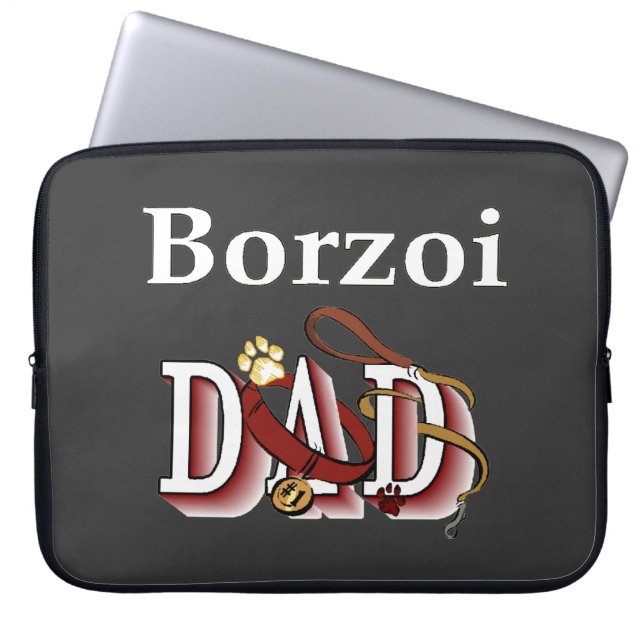 Borzoi-Vater Laptopschutzhülle (Vorderseite)