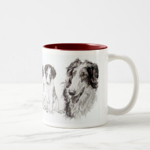 Borzoi wachsen zweifarbige tasse