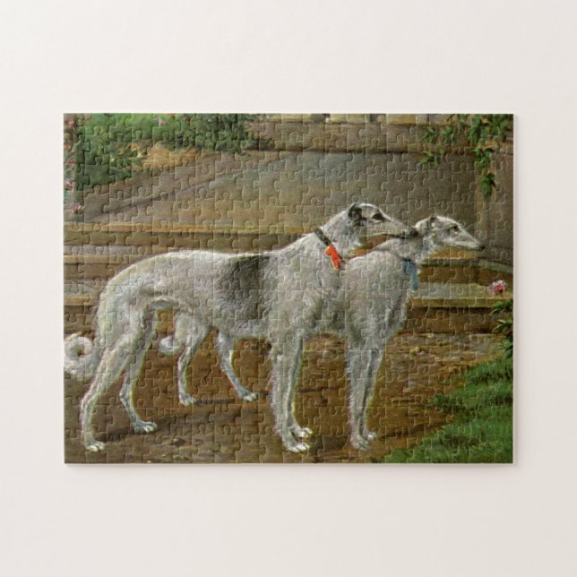 Borzoi Watercolor Puzzle (Horizontal)