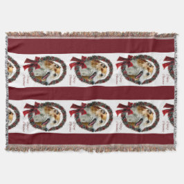 Borzoi Weihnachten Decke