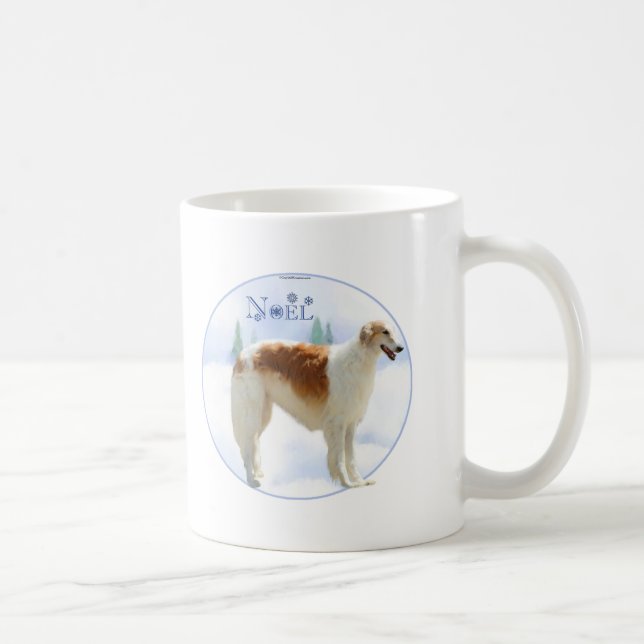 Borzoi-Weihnachten Kaffeetasse (Rechts)