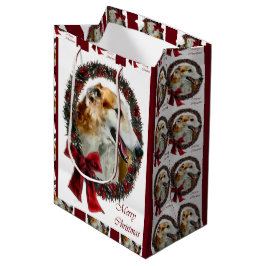 Borzoi Weihnachten Mittlere Geschenktüte