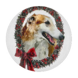 Borzoi Weihnachten Schneidebrett
