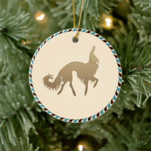 Borzoi-Weihnachtsbaumanhänger Keramik Ornament