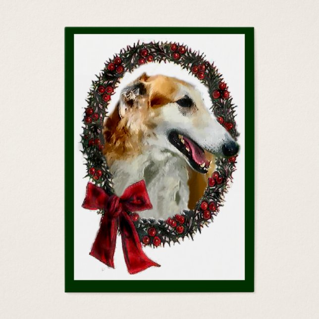 Borzoi Weihnachtsgeschenke Name Tags (Vorderseite)