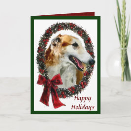 Borzoi Weihnachtskarten Feiertagskarte