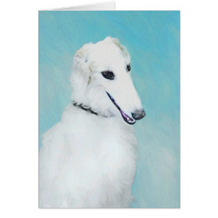 Borzoi (weiß) Malerei - Niedliche Original Hunde K
