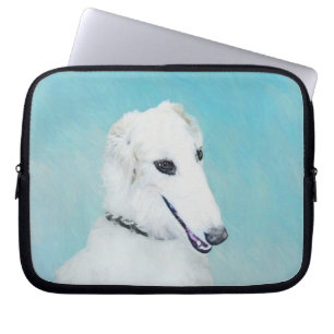 Borzoi (weiß) Malerei - Niedliche Original Hunde K Laptopschutzhülle